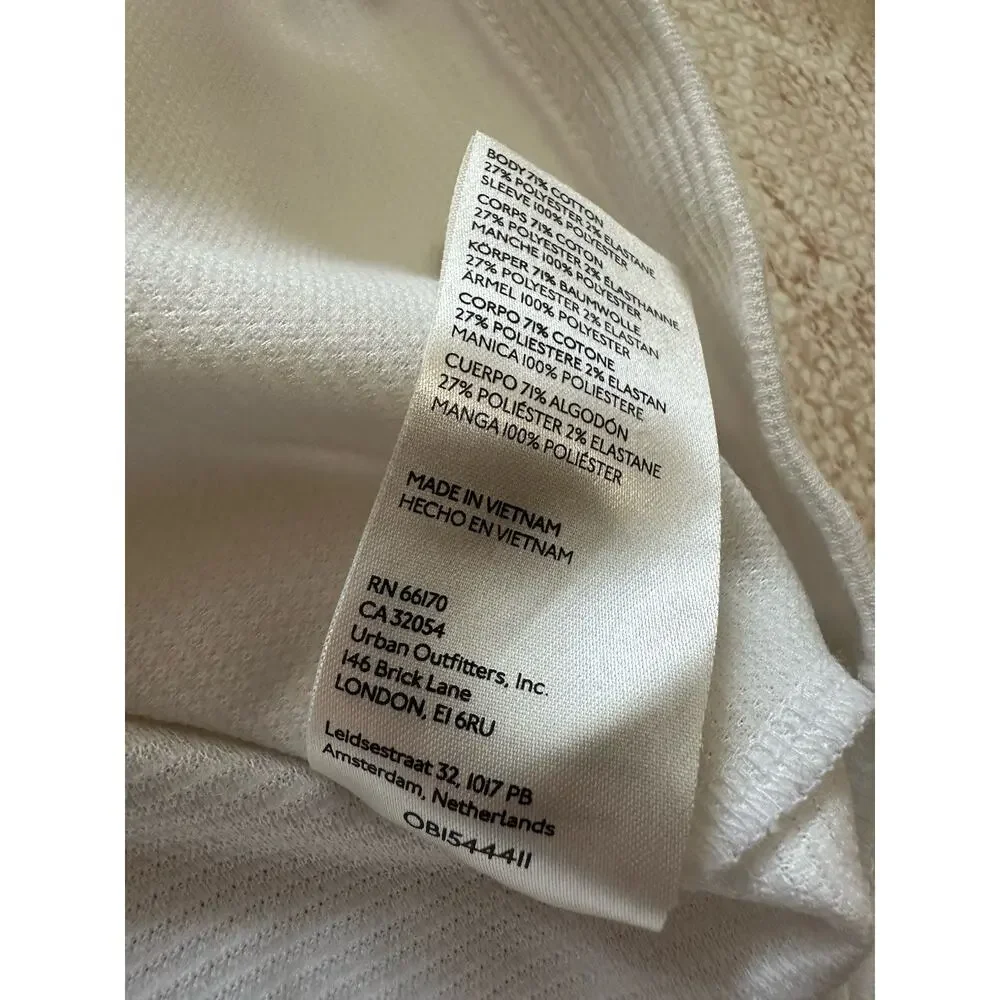 Maeve Anthropologie Top Women XL White Satin Sleeve Blouse Romantic Ribbed